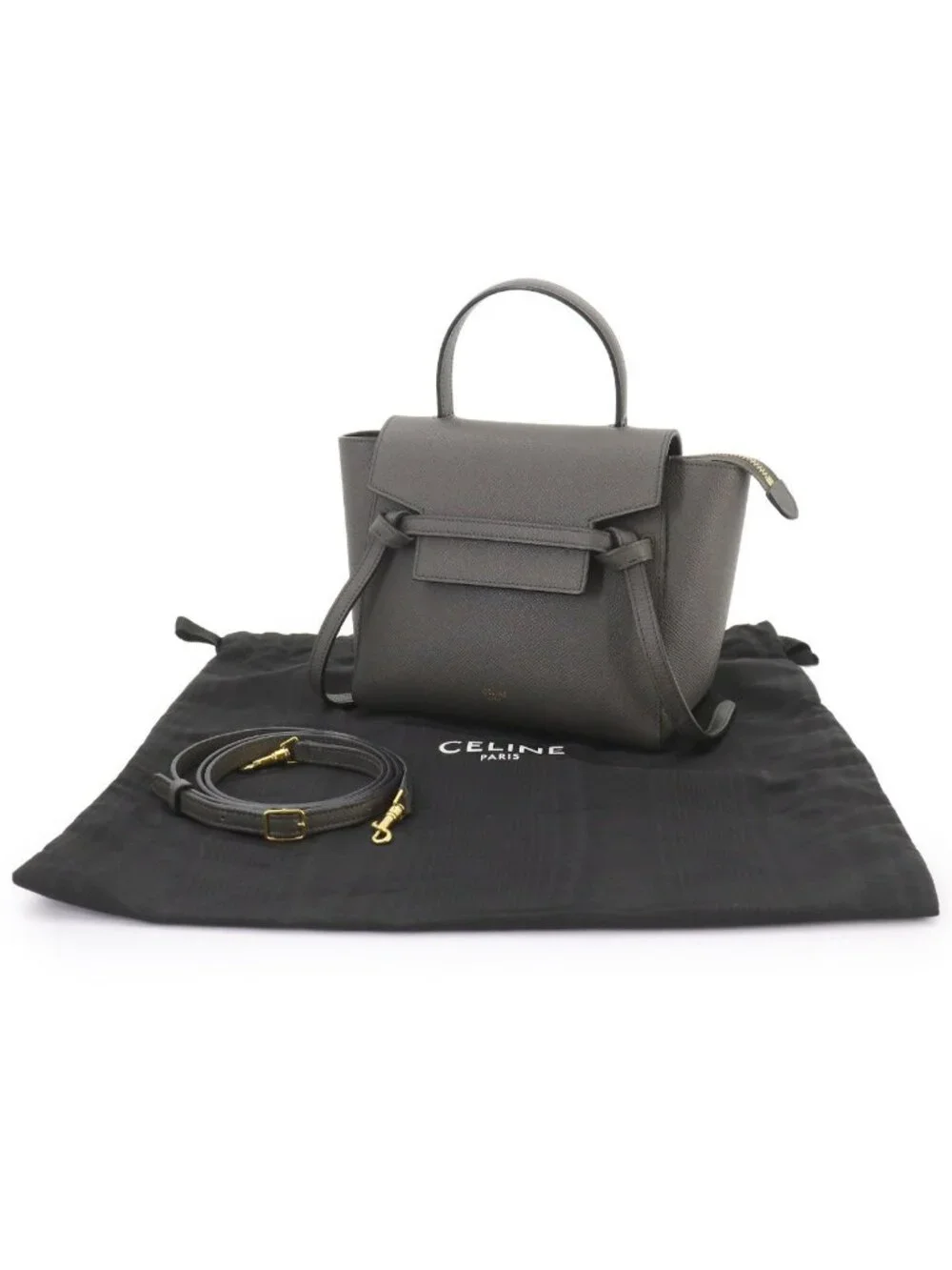 ★SOLD★ Celine Belt Bag Nano 2-Way Leather Gray - Picture 2 of 10